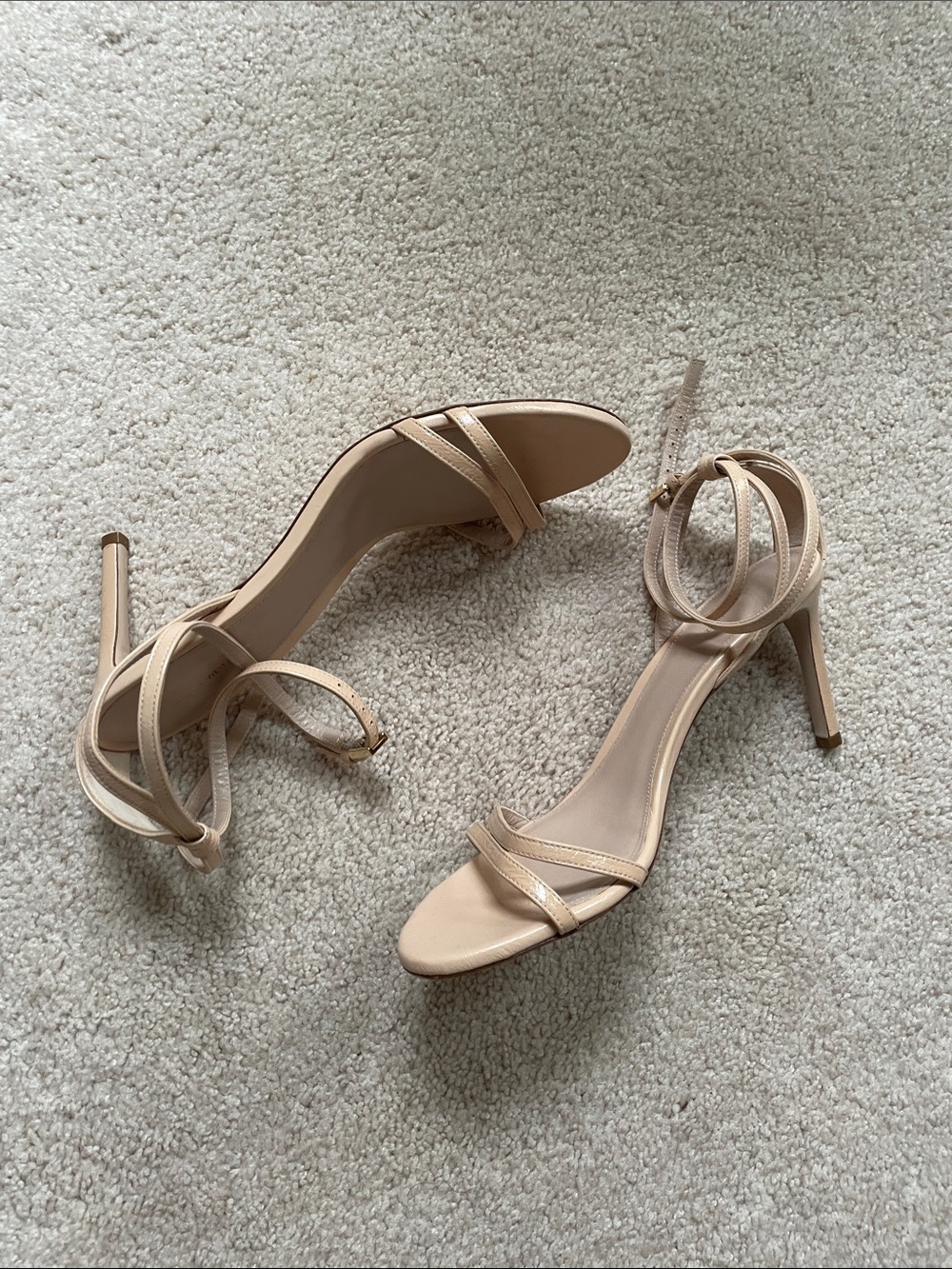 Stuart Weitzman Beige/Nude Strappy Stiletto Sandals
